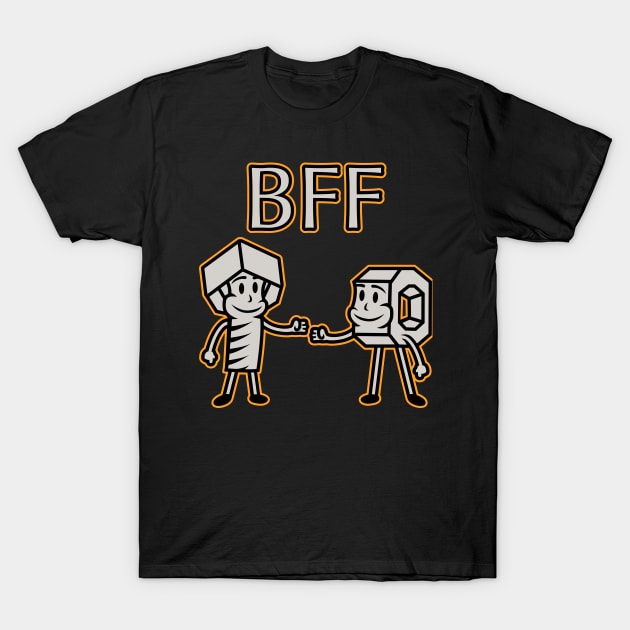 BFF - Nut and Bolt Best Friends Forever T-Shirt by Malinda